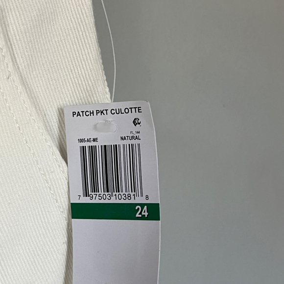 OAT Women’s Patch Pocket Culotte Pants – White, Size 24, High-Waisted Wide Leg - Picture 8 of 9